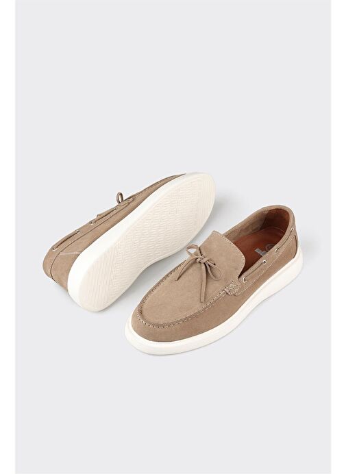 Bej Deri Erkek Günlük Ayakkabı - Görsel 4