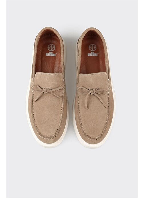 Bej Deri Erkek Günlük Ayakkabı - Görsel 5