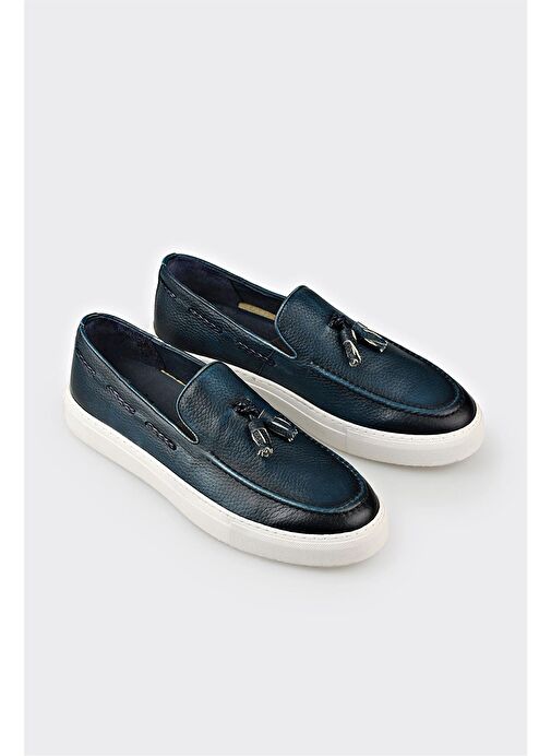 Lacivert Deri Erkek Loafer - Görsel 3
