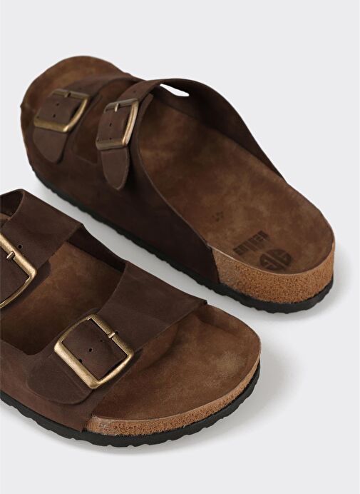 Kahve Deri Erkek Terlik - Görsel 6