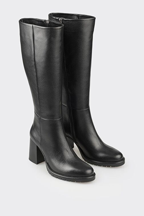 Siyah Deri Kadın Çizme - Görsel 3
