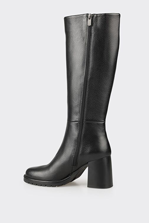 Siyah Deri Kadın Çizme - Görsel 4