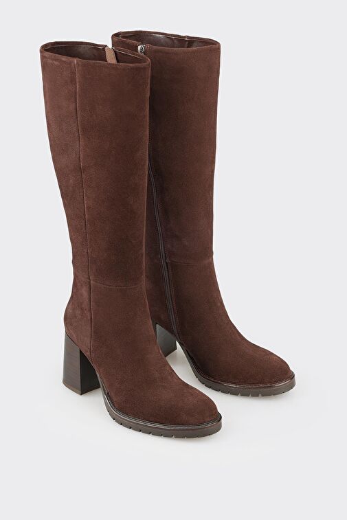 Kahve Deri Kadın Çizme - Görsel 3