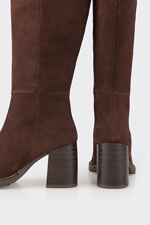 Kahve Deri Kadın Çizme - Görsel 5