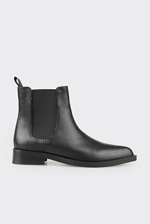 Siyah Deri Kadın Günlük Bot - Görsel 2