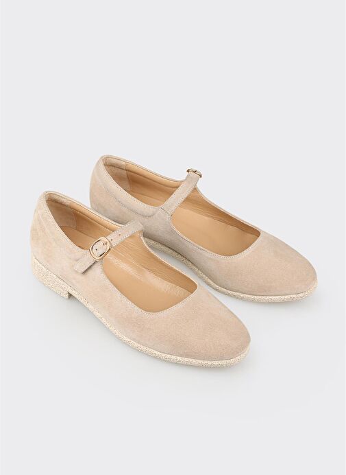 Bej Deri Kadın Babet - Görsel 3