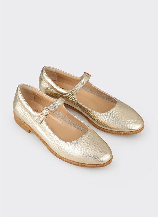 Gold Deri Kadın Babet - Görsel 3