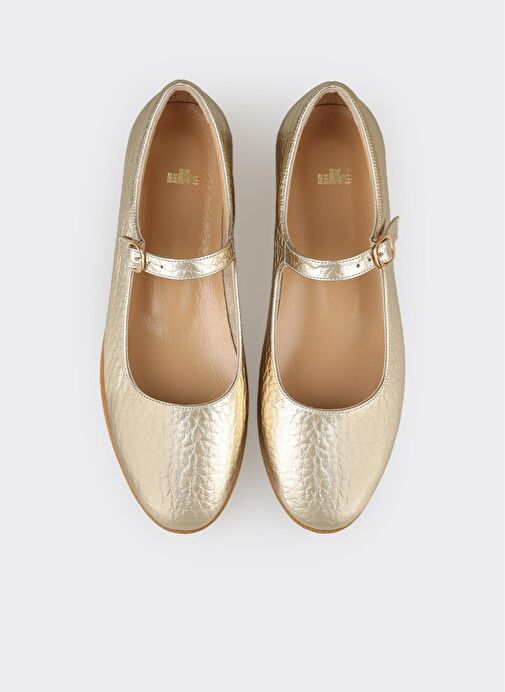 Gold Deri Kadın Babet - Görsel 5