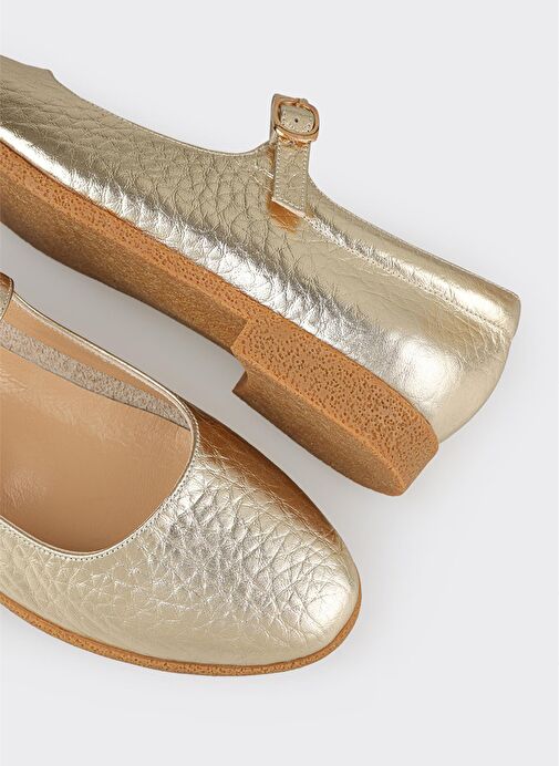 Gold Deri Kadın Babet - Görsel 6