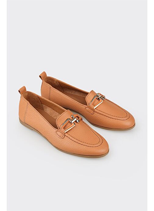 Taba Deri Kadın Günlük Ayakkabı - Görsel 3