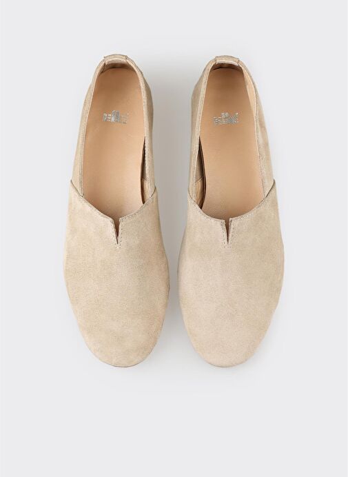 Bej Deri Kadın Günlük Ayakkabı - Görsel 5