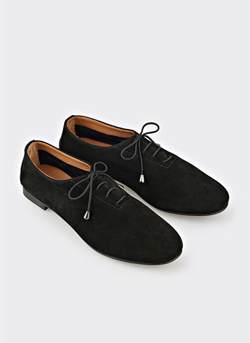 Siyah Deri Kadın Günlük Ayakkabı - Görsel 3