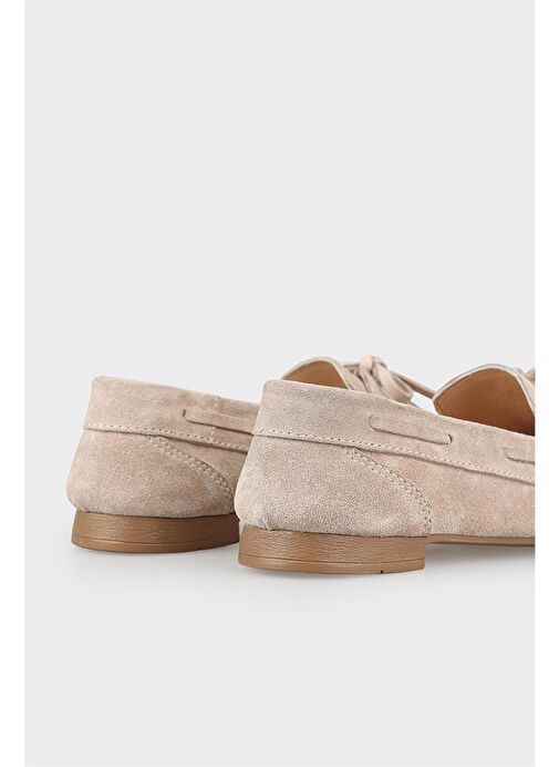 Bej Deri Kadın Günlük Ayakkabı - Görsel 11