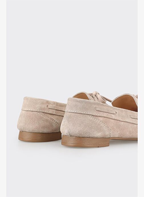 Bej Deri Kadın Günlük Ayakkabı - Görsel 10