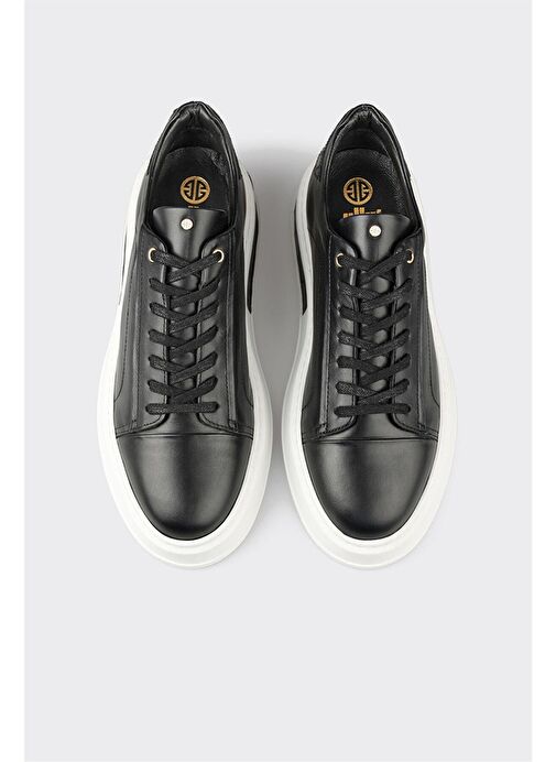 Siyah Deri Erkek Spor Ayakkabı - Görsel 3