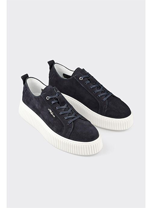 Lacivert Deri Erkek Spor Ayakkabı - Görsel 3