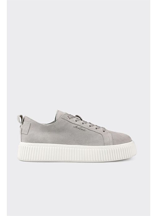 Gri Deri Erkek Spor Ayakkabı - Görsel 2