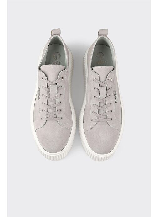 Gri Deri Erkek Spor Ayakkabı - Görsel 5