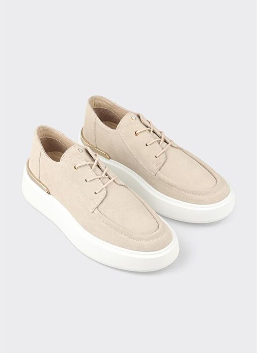 Bej Deri Erkek Günlük Ayakkabı - Görsel 3