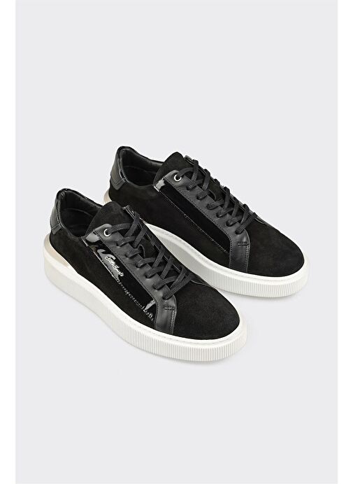 Siyah Deri Erkek Spor Ayakkabı - Görsel 3