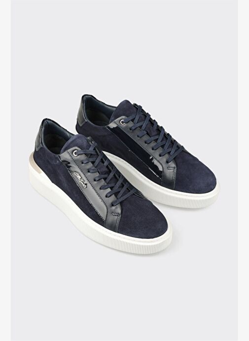 Lacivert Deri Erkek Spor Ayakkabı - Görsel 4