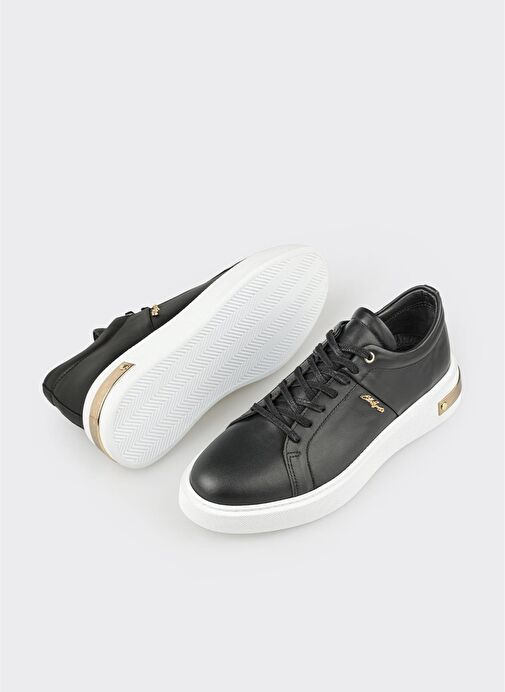 Siyah Deri Erkek Spor Ayakkabı - Görsel 4