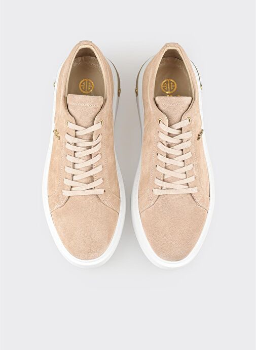 Bej Deri Erkek Spor Ayakkabı - Görsel 5