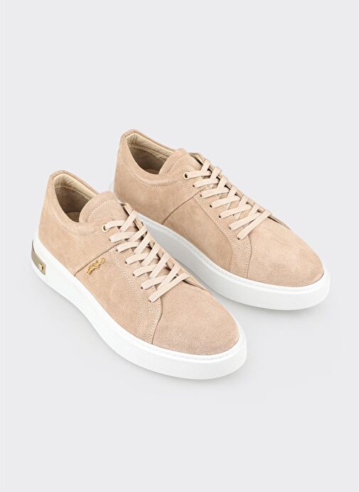 Bej Deri Erkek Spor Ayakkabı - Görsel 3