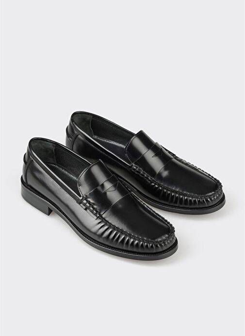 Siyah Deri Erkek Klasik Ayakkabı - Görsel 3