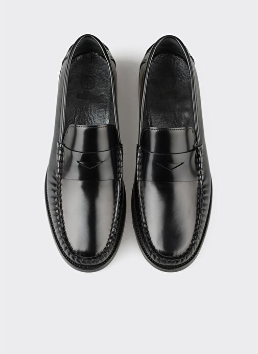 Siyah Deri Erkek Klasik Ayakkabı - Görsel 5