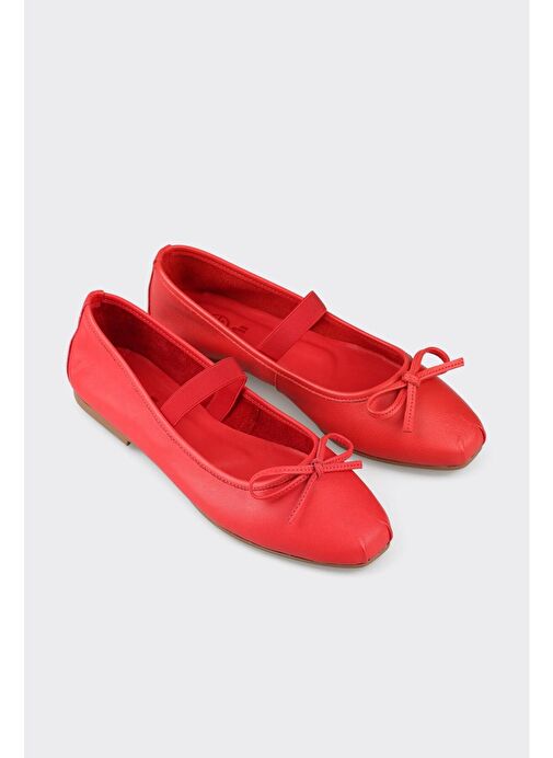 Elle Ekru Kadın Deri Babet HONAL - Görsel 3