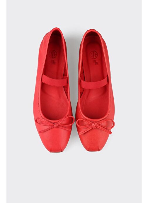 Elle Ekru Kadın Deri Babet HONAL - Görsel 5