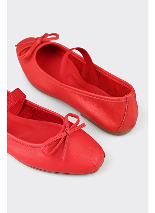 Elle Ekru Kadın Deri Babet HONAL - Görsel 6