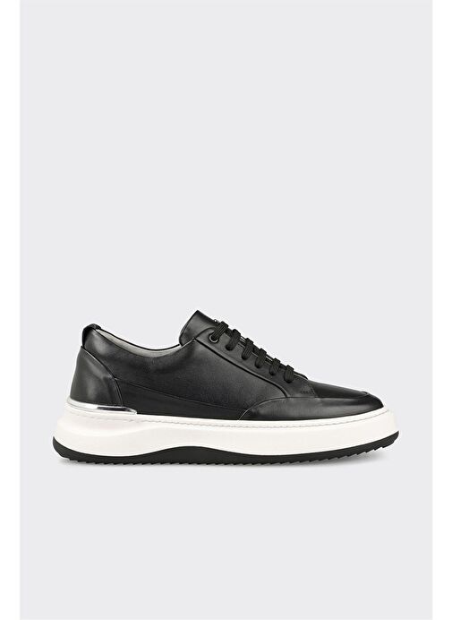 Siyah Deri Erkek Spor Ayakkabı - Görsel 2