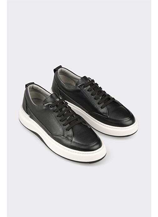 Siyah Deri Erkek Spor Ayakkabı - Görsel 3