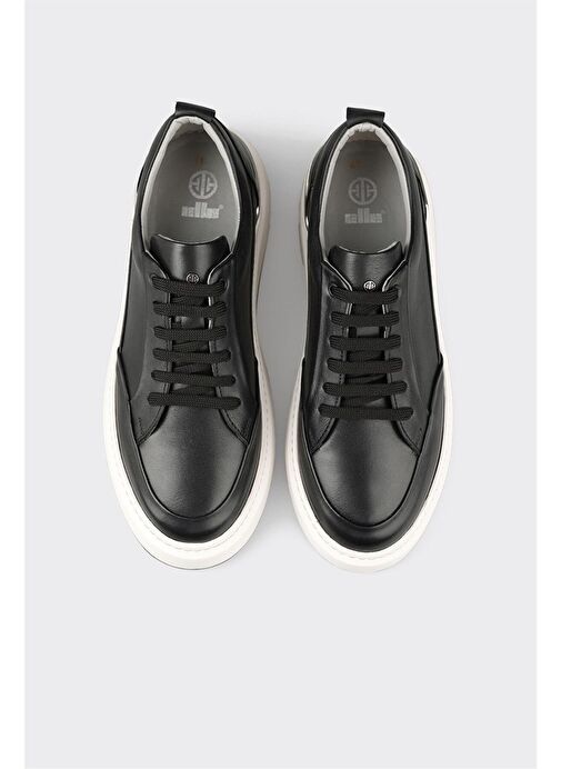 Siyah Deri Erkek Spor Ayakkabı - Görsel 5