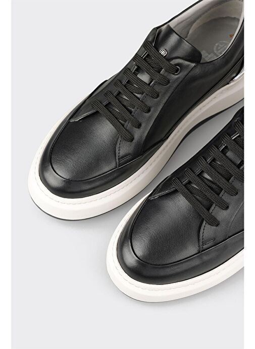 Siyah Deri Erkek Spor Ayakkabı - Görsel 6