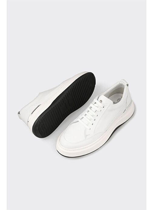 Beyaz Deri Erkek Spor Ayakkabı - Görsel 4