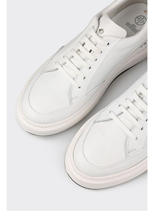 Beyaz Deri Erkek Spor Ayakkabı - Görsel 6