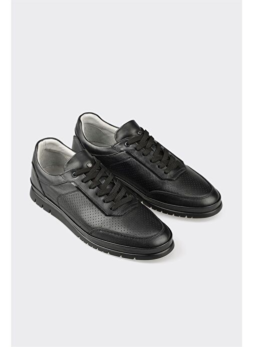 Siyah Deri Erkek Günlük Ayakkabı - Görsel 3