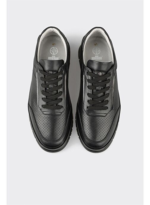 Siyah Deri Erkek Günlük Ayakkabı - Görsel 5