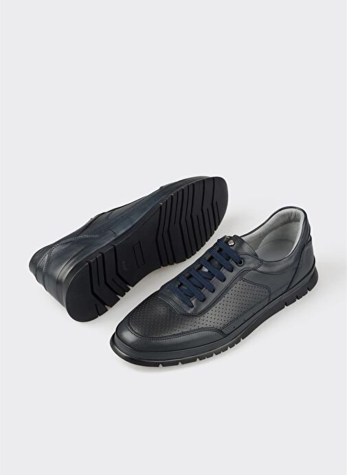 Lacivert Deri Erkek Günlük Ayakkabı - Görsel 4