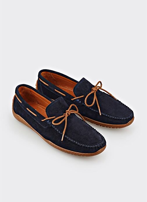 Lacivert Deri Erkek Günlük Ayakkabı - Görsel 3