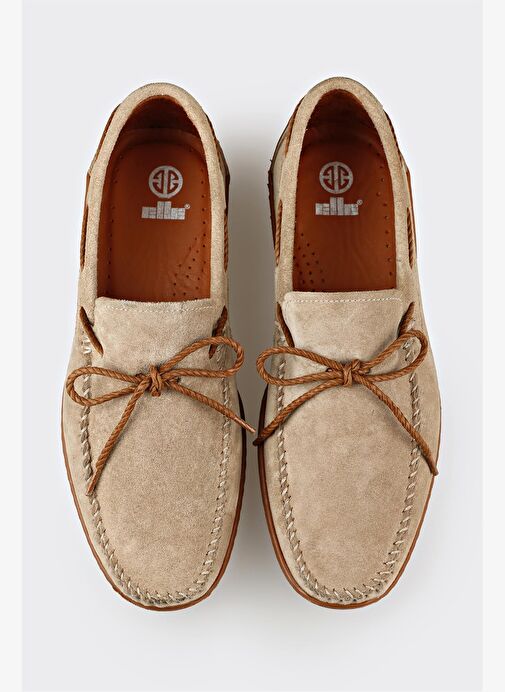 Bej Deri Erkek Günlük Ayakkabı - Görsel 8