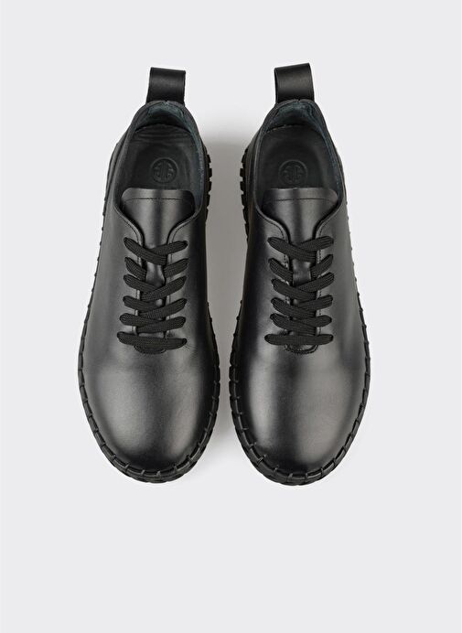 Siyah Deri Erkek Günlük Ayakkabı - Görsel 5