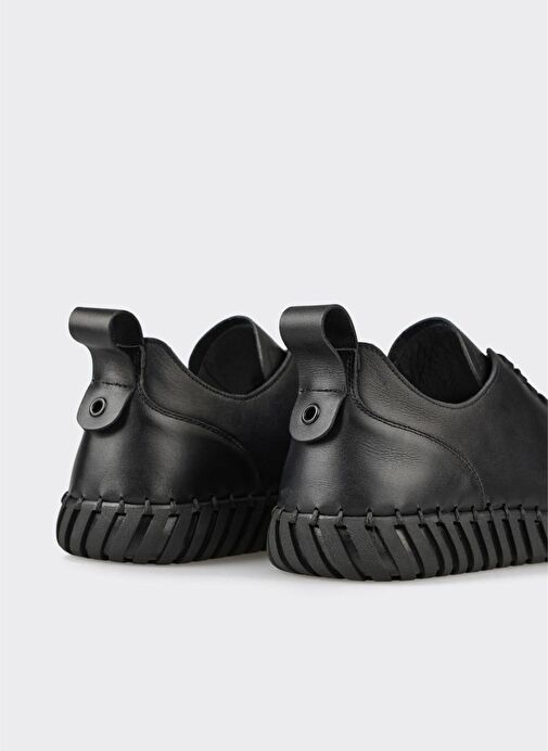 Siyah Deri Erkek Günlük Ayakkabı - Görsel 6