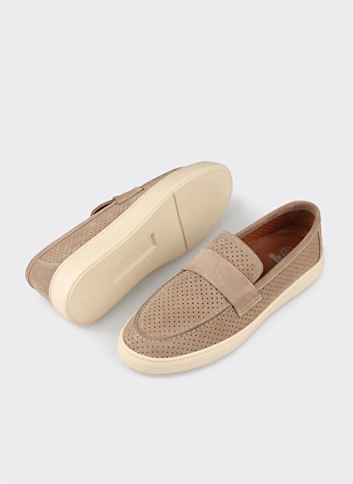 Bej Deri Erkek Günlük Ayakkabı - Görsel 5