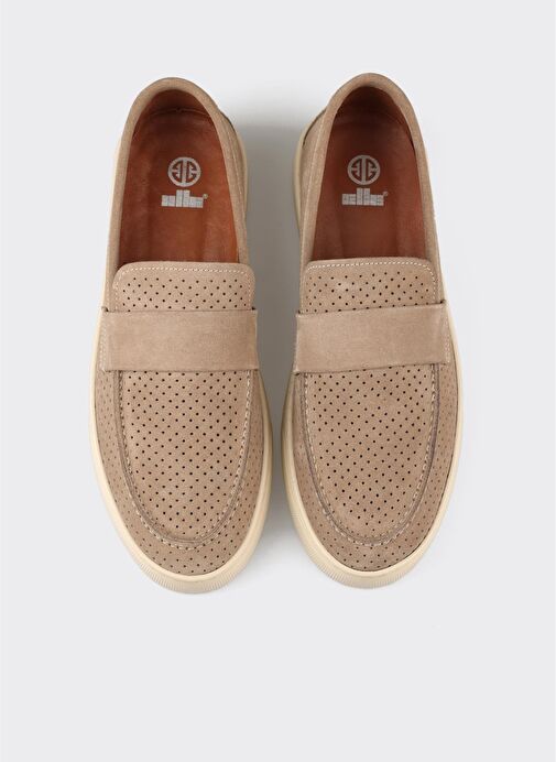 Bej Deri Erkek Günlük Ayakkabı - Görsel 8