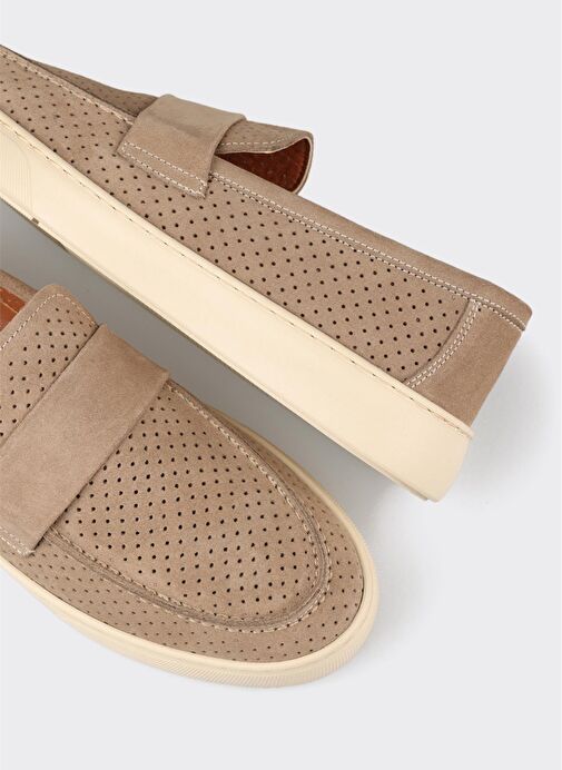 Bej Deri Erkek Günlük Ayakkabı - Görsel 9