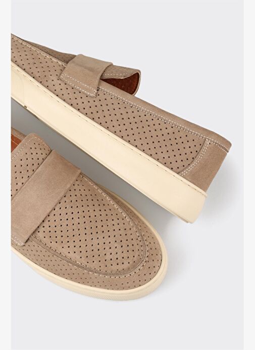 Bej Deri Erkek Günlük Ayakkabı - Görsel 10